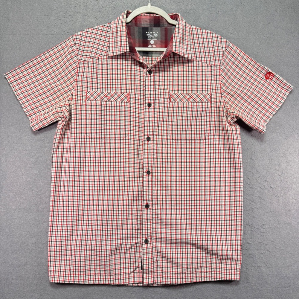 Mountain Hardwear Plaid Short Sleeve Button Up Shirt‎ Men's M/M Red Black White